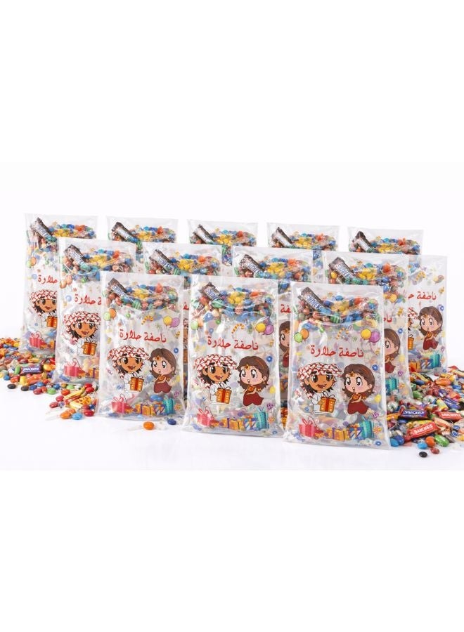 أكياس قرقيعان شفافة للحلوى – عبوة 12 كيس | أكياس بلاستيك شفاف للأطفال (12 × 7.5 سم) - Image 3